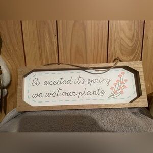 Spring Floral Accent Sign - White and Pink